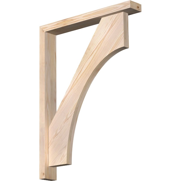 Ekena Millwork Westlake Block Smooth Bracket w/ Offset Brace, Douglas Fir, 3 1/2"W x 24"D x 32"H BKT0402X24X32WTL05SDF - main